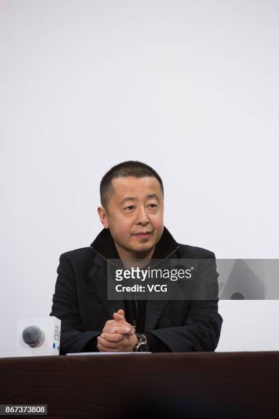 Director Jia Zhangke attends the 1st Pingyao Crouching Tiger Hidden Dragon International Film Festival at Pingyao County on October 28, 2017 in...