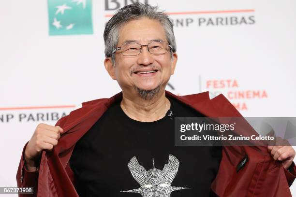 Go Nagai attends 'Mazinger Z Infinity' photocall during the 12th Rome Film Fest at Auditorium Parco Della Musica on October 28, 2017 in Rome, Italy.