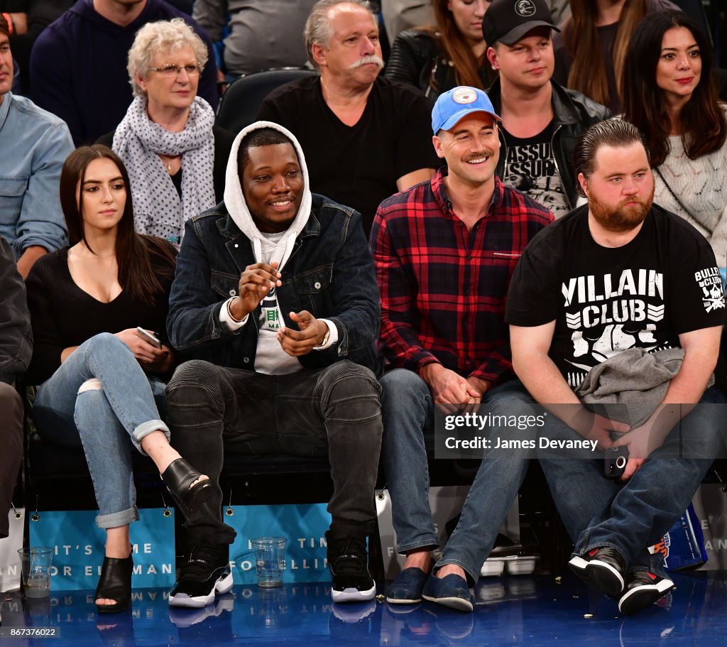 Celebrities Attend The Brooklyn Nets Vs New York Knicks Game - October 27, 2017