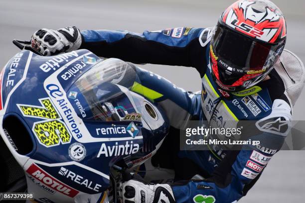 Loris Baz of France and Avintia Racing rounds the bend during the qualifying practice during the MotoGP Of Malaysia - Qualifying at Sepang Circuit on...