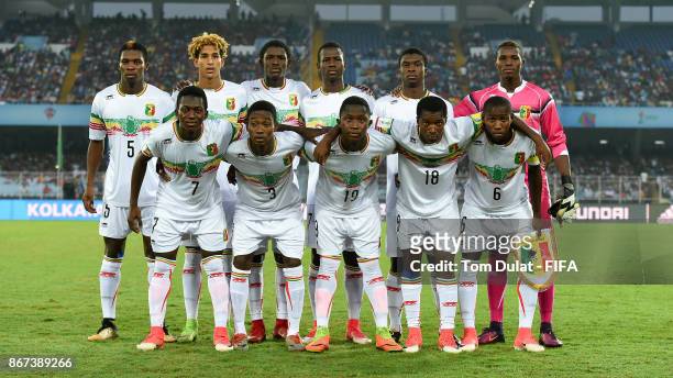 Players of Mali pose for photos during the FIFA U-17 World Cup India 2017 3rd Place match between Brazil and Mali at Vivekananda Yuba Bharati...