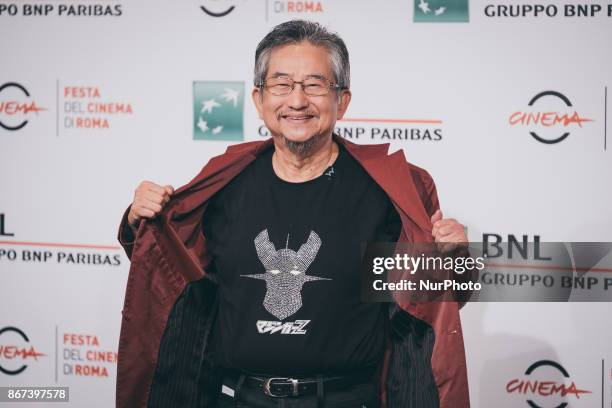 Go Nagai attends 'Mazinger Z Infinity' photocall during the 12th Rome Film Fest at Auditorium Parco Della Musica on October 28, 2017 in Rome, Italy.