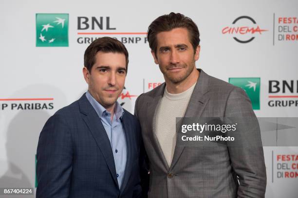 Jake Gyllenhaal and Jeff Bauman attend photocall for 'Stronger' during the 12th Rome Cine Fest at Auditorium Parco Della Musica in Rome, Italy on 28...