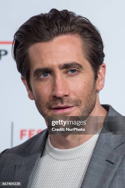 Jake Gyllenhaal attends photocall for 'Stronger' during the 12th Rome Cine Fest at Auditorium Parco Della Musica in Rome, Italy on 28 October 2017.