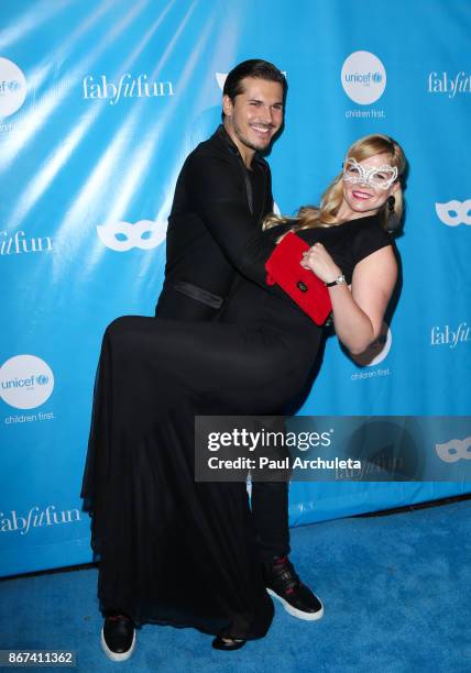 Dancer / TV Personality Gleb Savchenko and Elena Samodanova attends the 5th Annual UNICEF Masquerade Ball at Clifton's Republic on October 27, 2017...