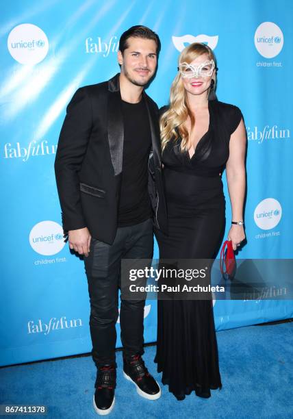 Dancer / TV Personality Gleb Savchenko and Elena Samodanova attends the 5th Annual UNICEF Masquerade Ball at Clifton's Republic on October 27, 2017...