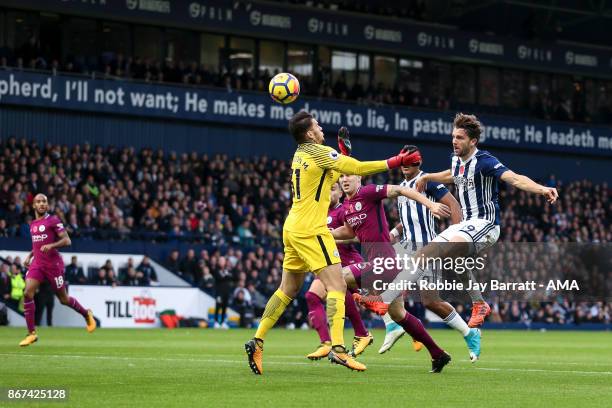 Jay Rodriguez of West Bromwich Albion scores a goal to make it 1-1 during the Premier League match between West Bromwich Albion and Manchester City...