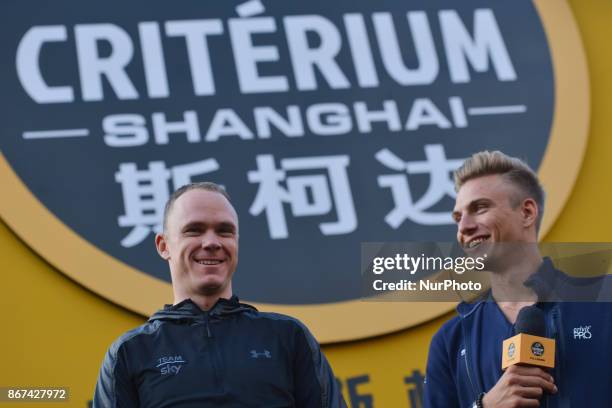 Christopher FROOME and Marcel Kittel during the 1st TDF Shanghai Criterium 2017 - Media Day. On Saturday, 28 October 2017, in Shanghai, China.