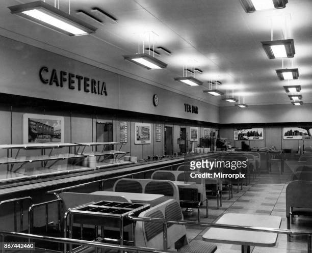 British Home Stores cafeteria, New Street, Birmingham, 1st May 1958.
