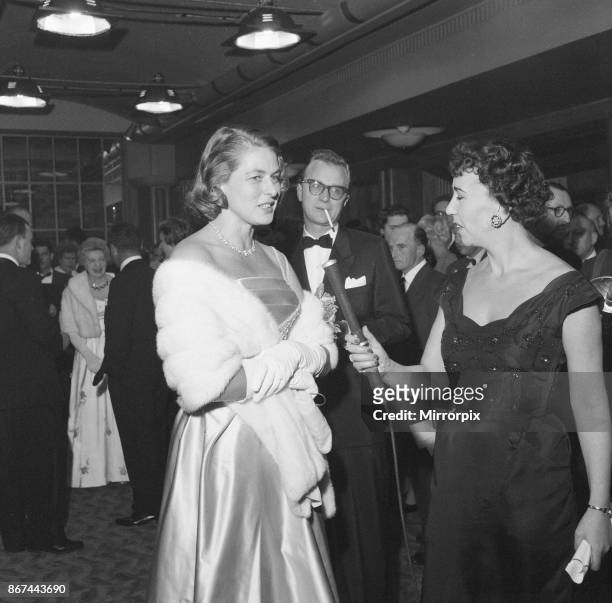 The Inn of the Sixth Happiness, film premiere at The Odeon, Leicester Square, London, Sunday 23rd November 1958. Ingrid Bergman who plays the...