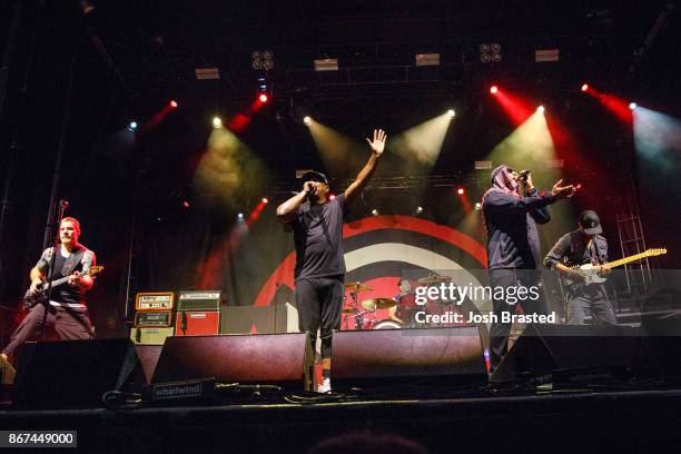 Tim Commerford, Chuck D, B-Real and Tom Morello of Prophets of Rage perform during the Voodoo Music + Arts Experience at City Park on October 27,...