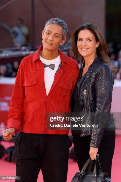 Rosario Fiorello and Susanna Biondo walk a red carpet during the 12th Rome Film Fest at Auditorium Parco Della Musica on October 28, 2017 in Rome,...