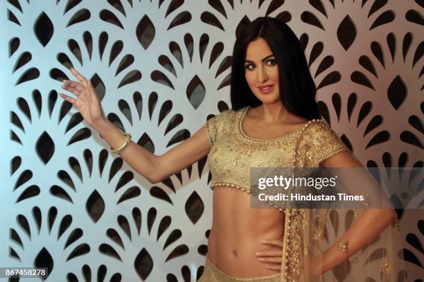 Wax figure of Bollywood actor Katrina Kaif displayed at Madame Tussauds Wax Museum at Connaught Place, on October 24, 2017 in New Delhi. Located in...