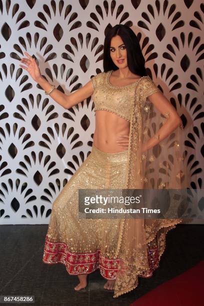Wax figure of Bollywood actor Katrina Kaif displayed at Madame Tussauds Wax Museum at Connaught Place, on October 24, 2017 in New Delhi. Located in...