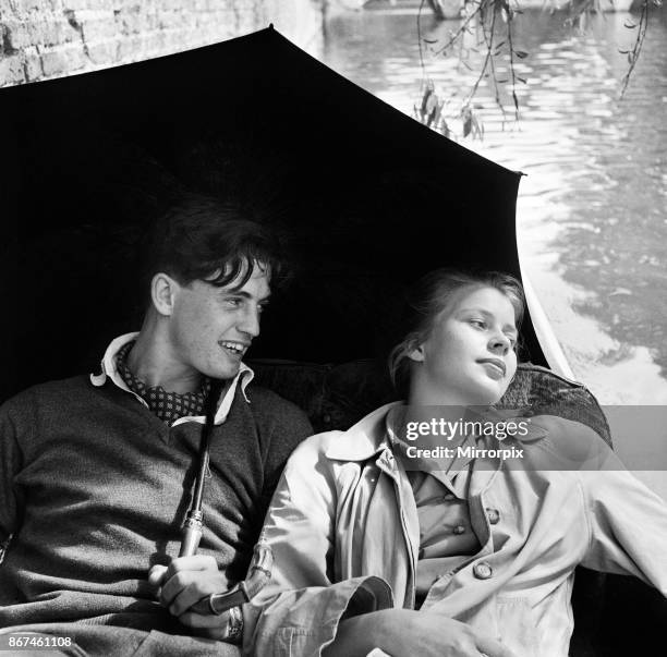 On the river Cam in Cambridge resting in a punt are James Innes of St Catherine's college where he reads modern languages and Irene Cassel from...