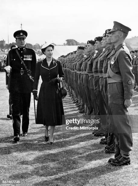 Queen Elizabeth II visiting Wales during the Queen and the Duke of Edinburgh's tour of Wales. August 1955.