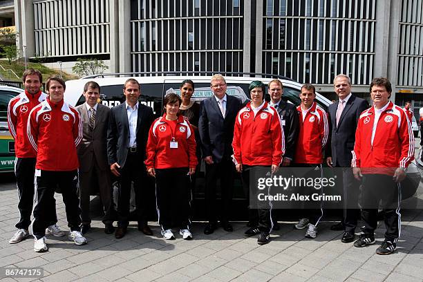 Director Willi Hink, Hans-Dieter Flick, assistant coach of the German National soccer team, Steffi Jones, president LOC of FIFA Women's World Cup...