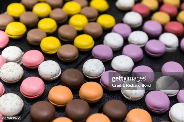 Chocolate creations made by master confectioner Eric Monterrat for 'Paris Chocolat' are seen during chocolate fair 'Salon Du Chocolat' at Parc des...