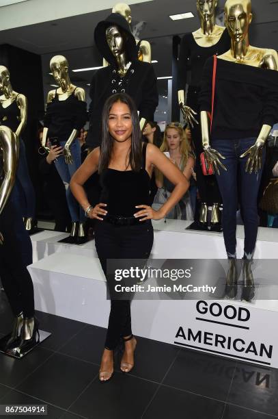 Emma Grede celebrates the launch of Good American with Khloe Kardashian at Bloomingdale's on October 28, 2017 in New York City.