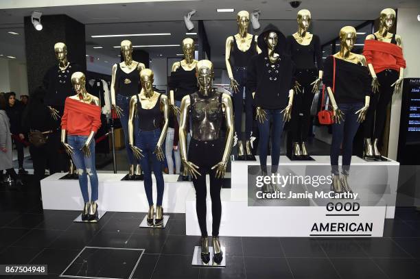 Khloe Kardashian and Emma Grede celebrate the launch of Good American at Bloomingdale's on October 28, 2017 in New York City.