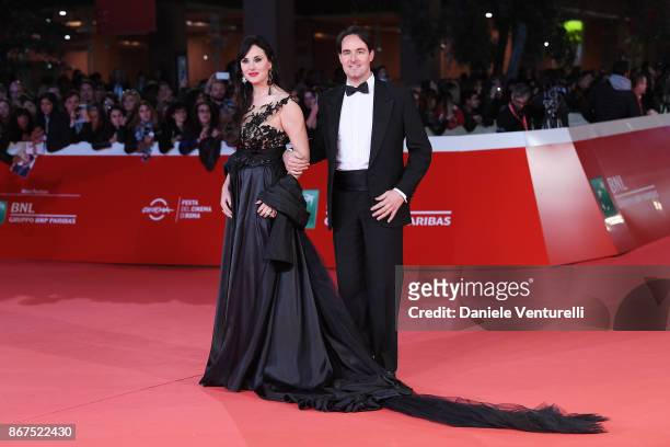 Isabelle Adriani and Vittorio Palazzi walk a red carpet for 'Stronger' during the 12th Rome Film Fest at Auditorium Parco Della Musica on October 28,...