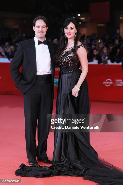 Isabelle Adriani and Vittorio Palazzi walk a red carpet for 'Stronger' during the 12th Rome Film Fest at Auditorium Parco Della Musica on October 28,...