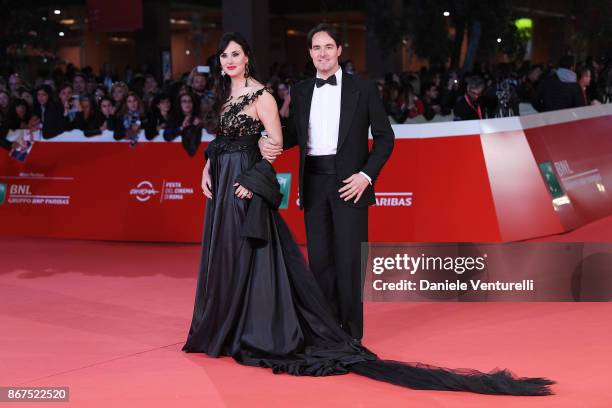 Isabelle Adriani and Vittorio Palazzi walk a red carpet for 'Stronger' during the 12th Rome Film Fest at Auditorium Parco Della Musica on October 28,...