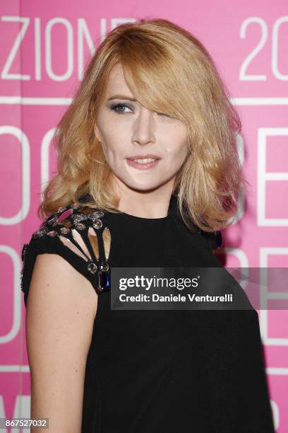 Loredana Cannata walks a red carpet for 'Metti Una Notte' during the 12th Rome Film Fest at on October 28, 2017 in Rome, Italy.