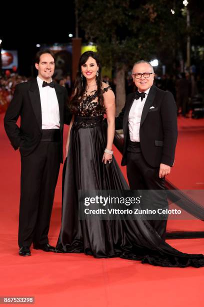 Isabelle Adriani, Vittorio Palazzi and Stefano Blandaleone walk a red carpet for 'Stronger' during the 12th Rome Film Fest at Auditorium Parco Della...