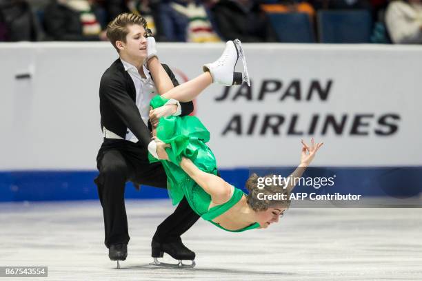 Carolane Soucisse and Shane Firus of Canada perform their free dance in the dance competition at the 2017 Skate Canada International ISU Grand Prix...