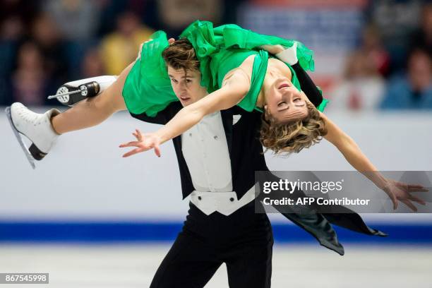 Carolane Soucisse and Shane Firus of Canada perform their free dance in the dance competition at the 2017 Skate Canada International ISU Grand Prix...