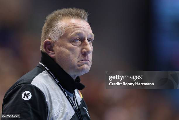 Head coach Michael Biegler of Germany at the sideline during the women's international friendly match between Germany and The Netherlands at Getec...