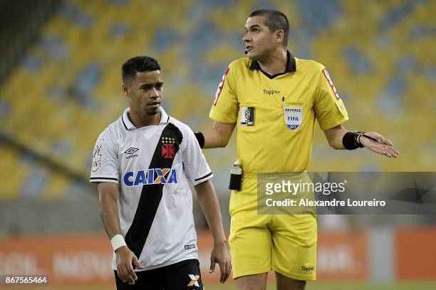 Referee Ricardo Marques Ribeiro reacts during the match between Flamengo and Vasco da Gama as part of Brasileirao Series A 2017 at Maracana Stadium...