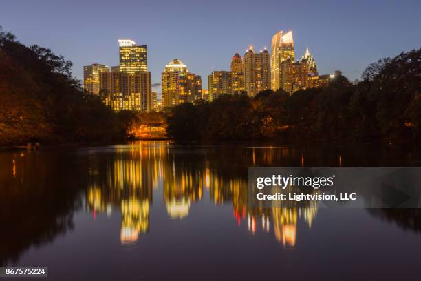 atlanta downtown skyline, georgia - piedmont park atlanta georgia stock pictures, royalty-free photos & images