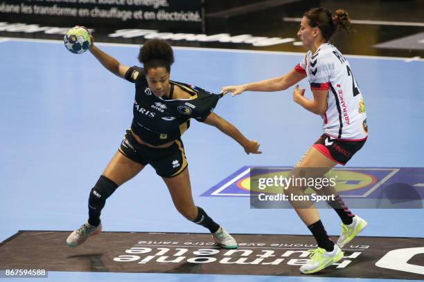 Oceane Sercien Ugolin of Issy Paris during the Women's French League match between Issy Paris and Brest on October 28, 2017 in Tremblay-en-France,...