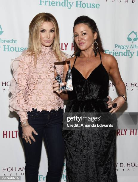 Television personality Eden Sassoon and actress Dru Mouser arrive at Peggy Albrecht Friendly House's 28th Annual Awards Luncheon at The Beverly...