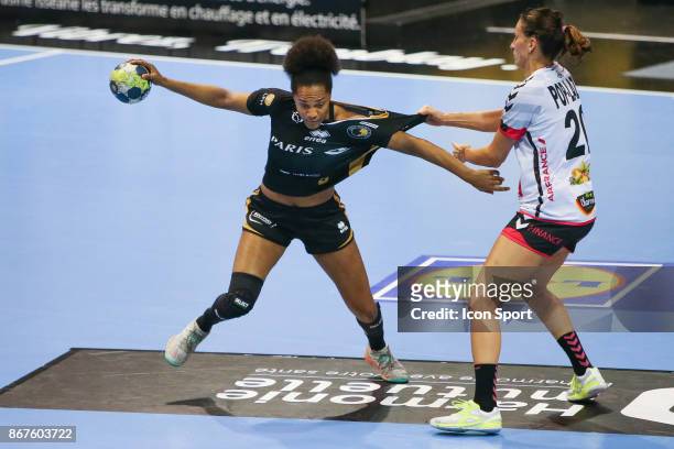 Oceane Sercien Ugolin of Issy Paris during the Women's French League match between Issy Paris and Brest on October 28, 2017 in Tremblay-en-France,...