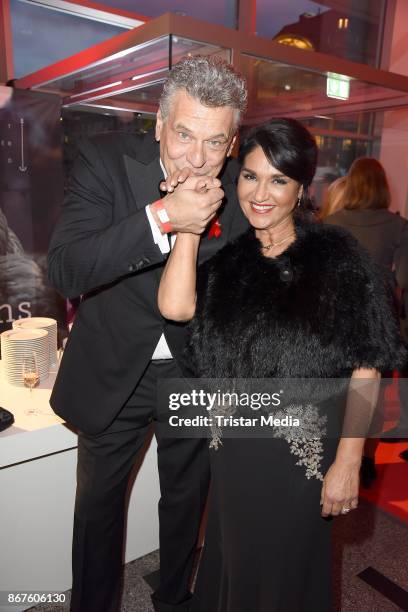 Juergen Hingsen and his wife Francesca Elstermeier attend the 12th Hope Charity Gala at Kulturpalast on October 28, 2017 in Dresden, Germany.