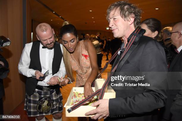 Sabrina Setlur and Peter Freudenthaler of the band Fools Garden attend the 12th Hope Charity Gala at Kulturpalast on October 28, 2017 in Dresden,...