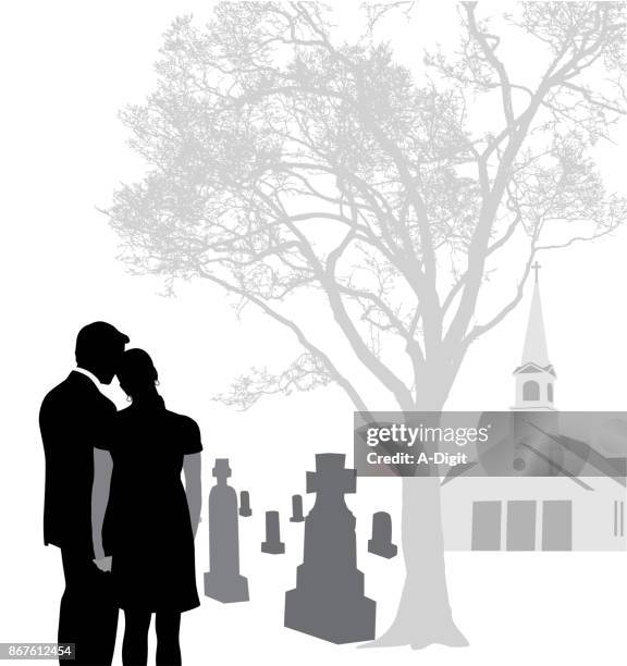 gone but not forgotten tombstone - grief stock illustrations