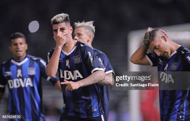 Lucas Olaza of Talleres celebrates after scoring the fourth goal of his team during a match between Talleres and River Plate as part of Superliga...