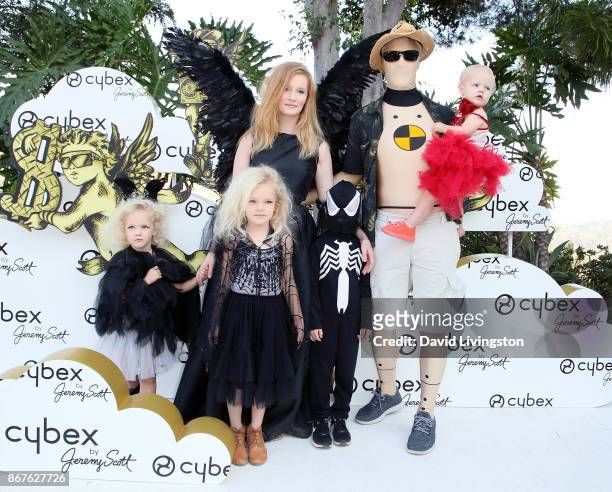 Actor James Van Der Beek, wife Kimberly Brook and children attend the CYBEX and Jeremy Scott's Halloween extravaganza at the Hollywood Castle on...