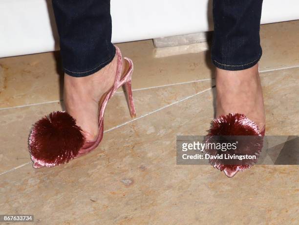 Personality Eden Sassoon, shoe detail, attends the Peggy Albrecht Friendly House's 28th annual awards luncheon at The Beverly Hilton Hotel on October...