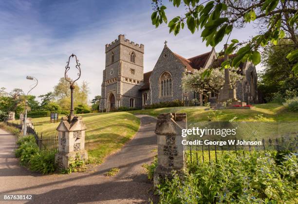 english country church in summer - hertfordshire stock pictures, royalty-free photos & images