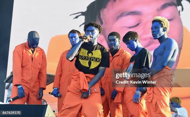Brockhampton performs on Camp Stage during day 1 of Camp Flog Gnaw Carnival 2017 at Exposition Park on October 28, 2017 in Los Angeles, California.