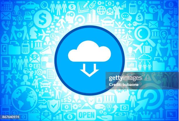 cloud computing icon on business and finance vector background - man loading car stock illustrations
