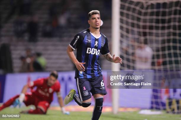 Lucas Olaza of Talleres celebrates after scoring the fourth goal of his team during a match between Talleres and River Plate as part of Superliga...