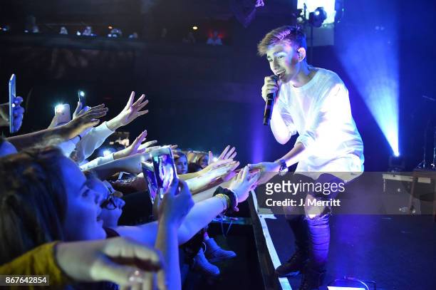 Johnny Orlando performs during the "Day & NIght" tour at Mr Smalls on October 28, 2017 in Millvale, Pennsylvania.