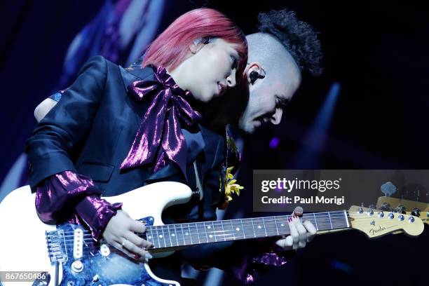 JinJoo Lee and Cole Whittle of the band DNCE perform at the 21st Annual HRC National Dinner at the Washington Convention Center on October 28, 2017...