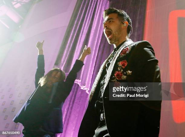 JinJoo Lee and Joe Jonas of the band DNCE perform at the 21st Annual HRC National Dinner at the Washington Convention Center on October 28, 2017 in...
